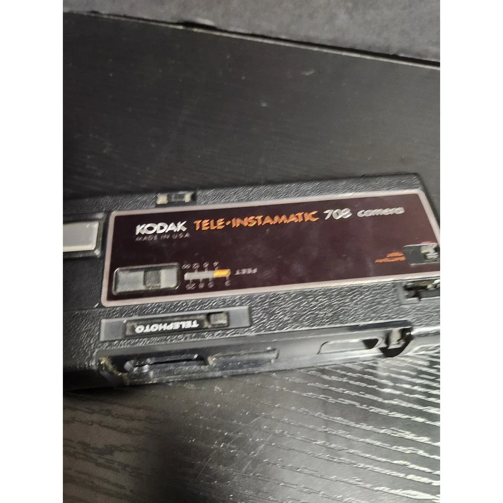 Kodak Tele Instamatic 708 Camera Vintage‎ Black Made in USA